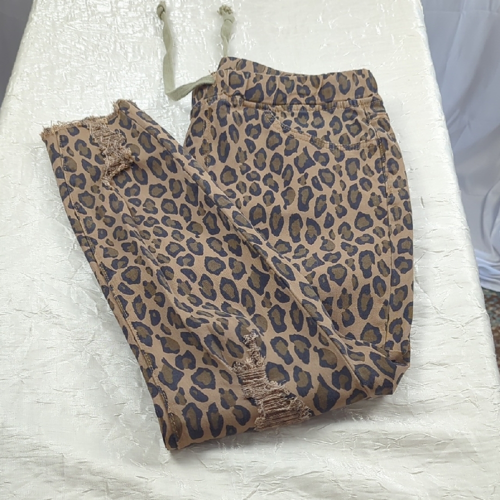 YMI Brown Leopard Print Skinny Jeans
